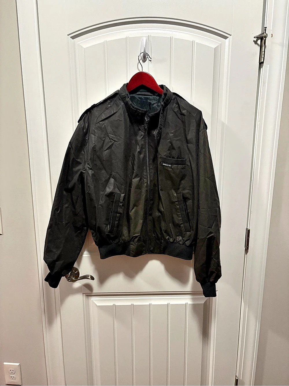 Members Only Classic Iconic Racer Jacket Men's Black Bomber Size 44